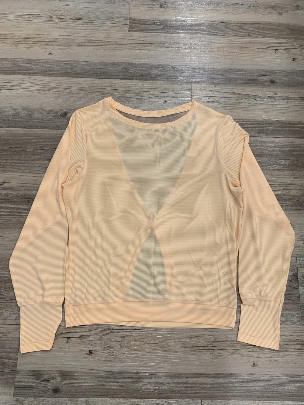 ZYIA active Peach Mesh Back Long Sleeve Top